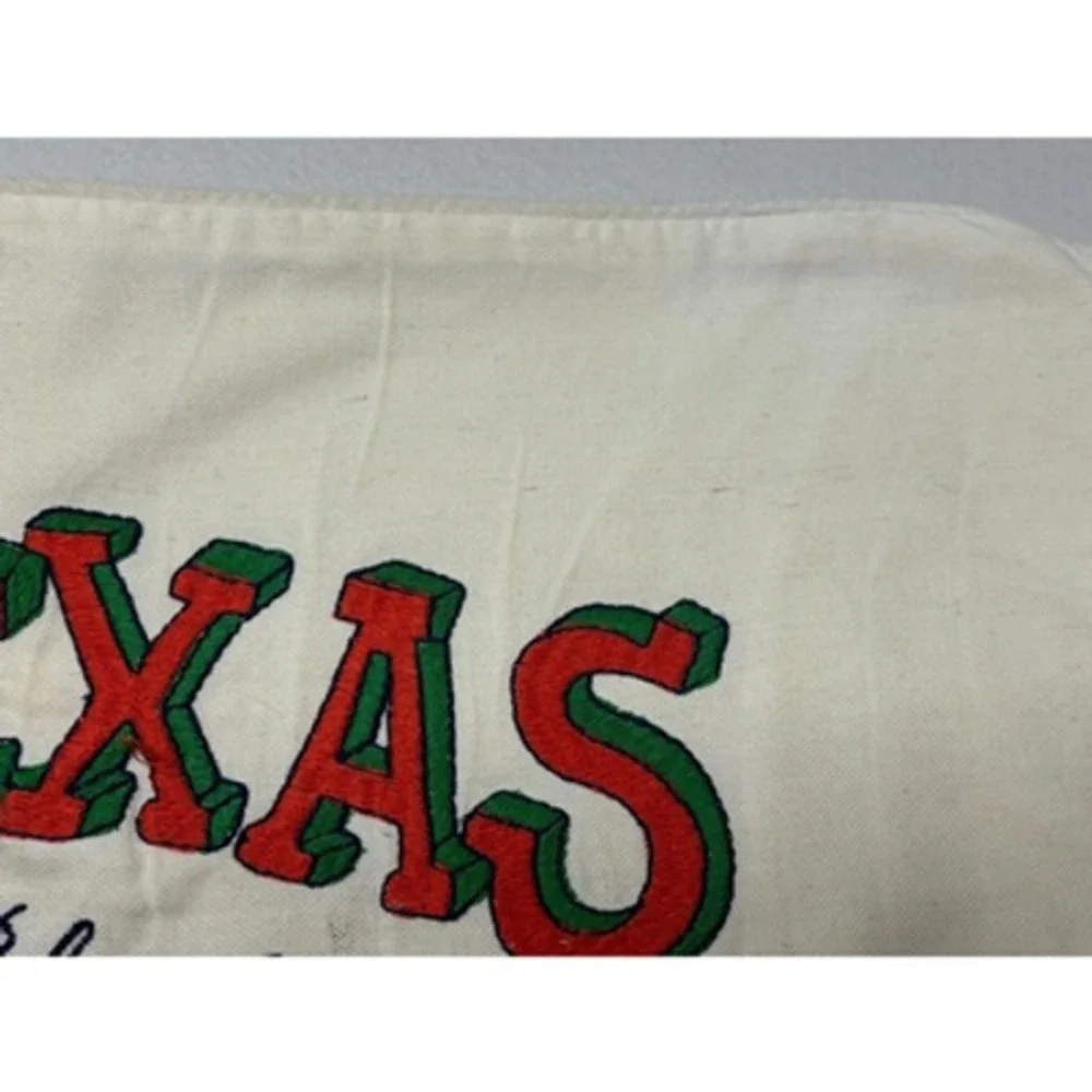 Texas State Map Pillow‎ Cover Embroidered Alamo Pecos River Boot Western